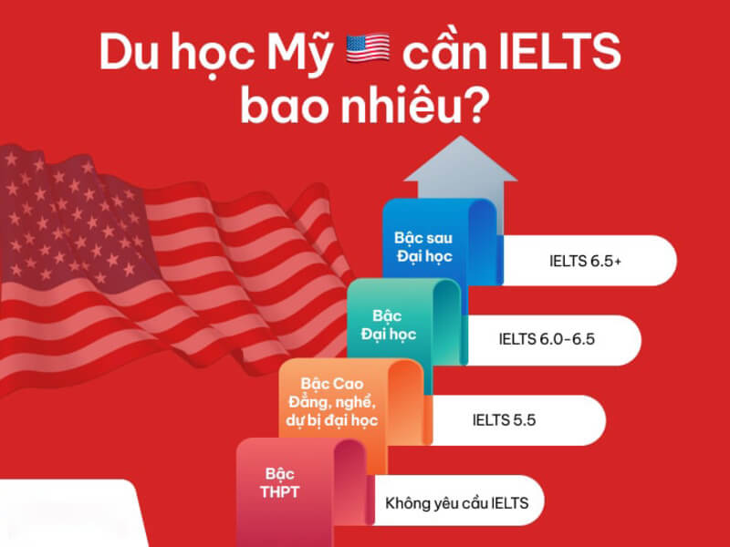 Du học Mỹ cần IELTS bao nhiêu theo từng bậc học?